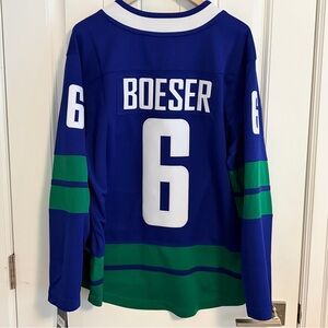 BNWT Authentic Fanatics Vancouver Canucks Brock Boeser Stick Jersey Size Small